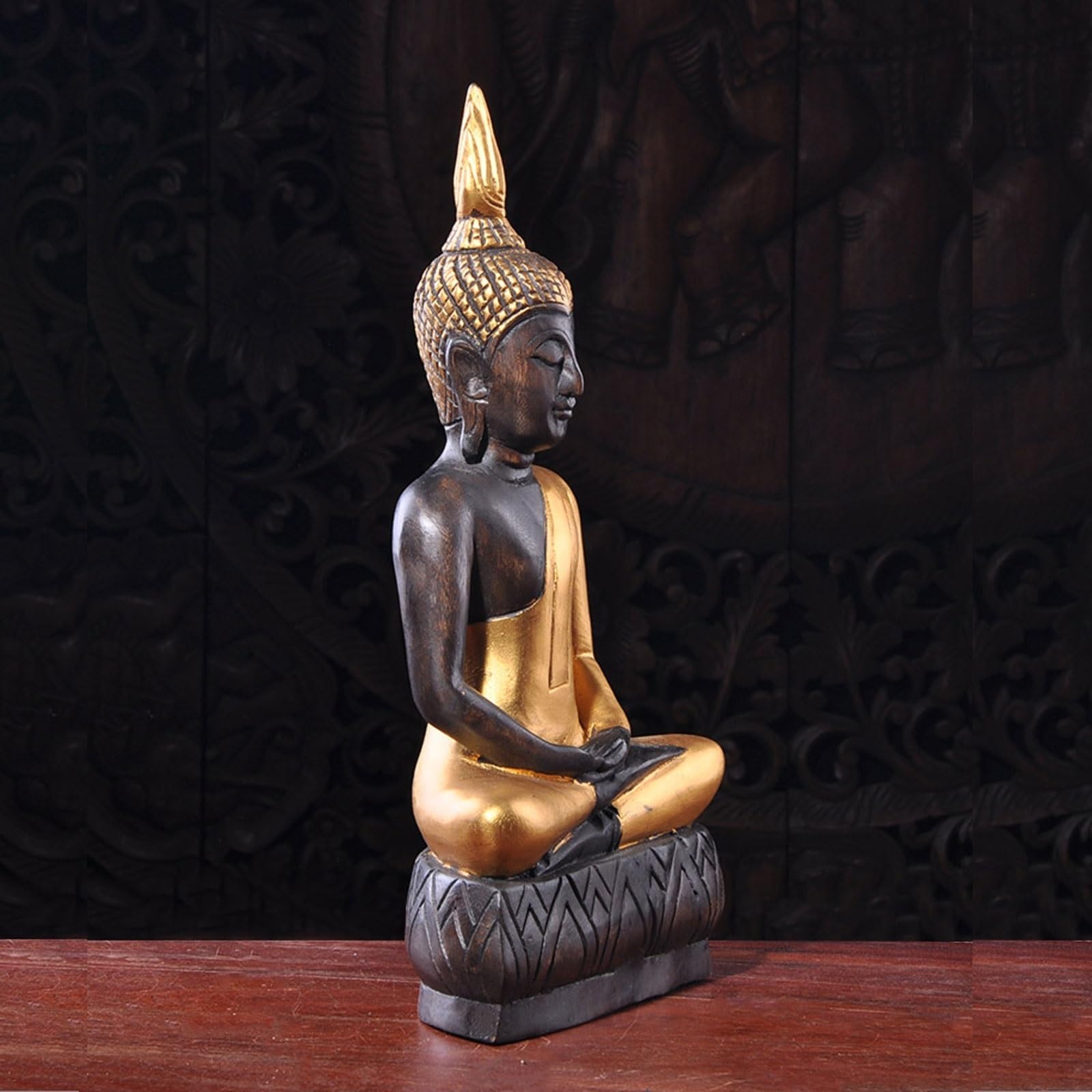 Posąg Buddy do medytacji wewnątrz Zen Bodhisattwa Rzeźba Wystrój domu Statua Biurko Dom Dekoracja Biura Mała Rzeźba Medytująca Statua Buddy Rzeźba
