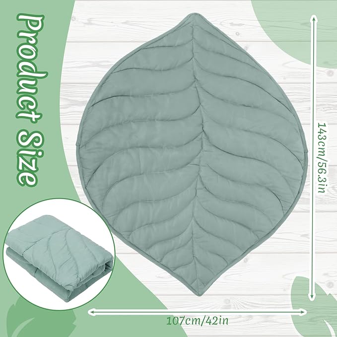 Tapete de Juego para Bebé de Algodón 56x42 Pulgadas Verde Hoja miniatura 3