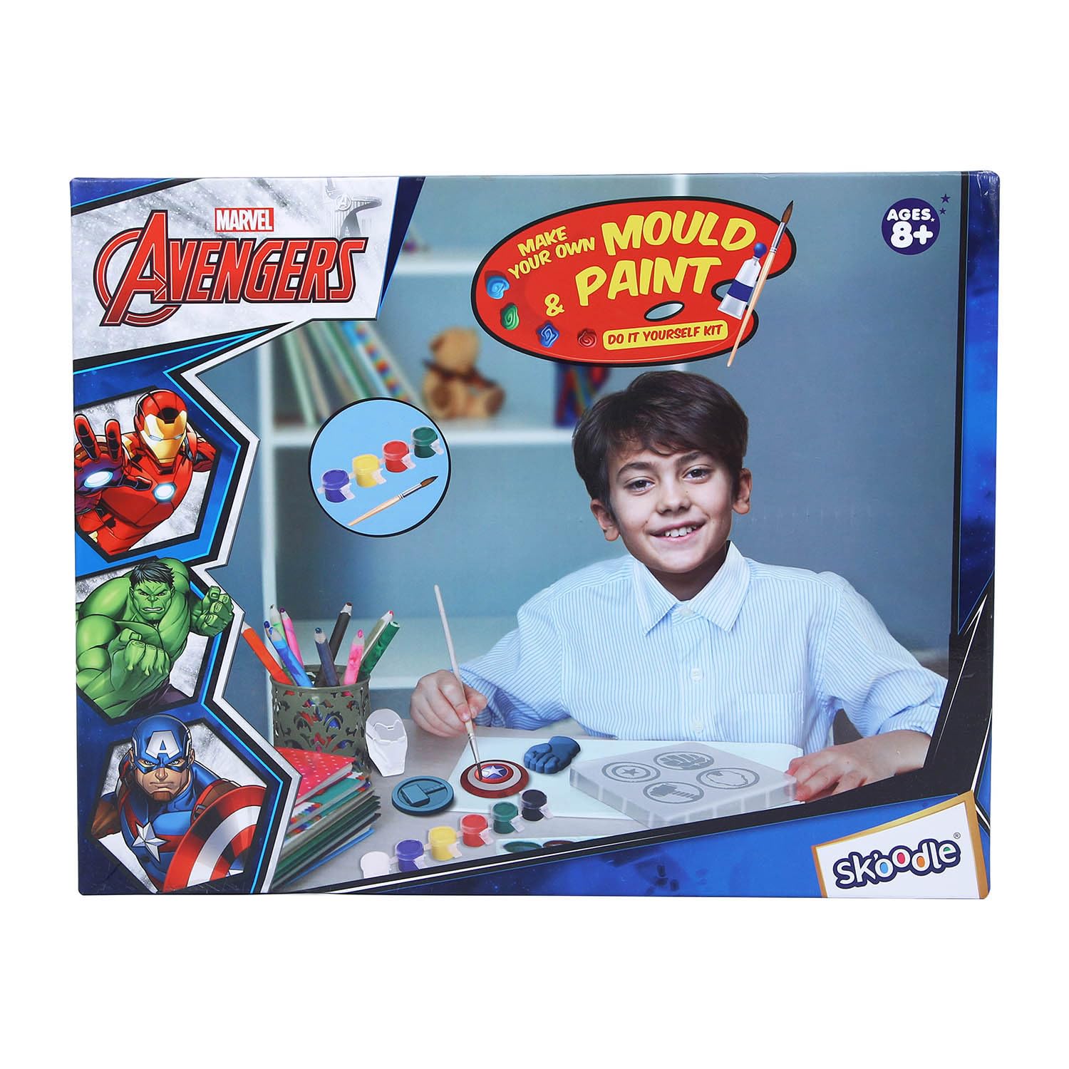 SKOODLE Avengers Creative Kids Art and Craft Kit - Fridge Magnet Making DIY Toy for Ages 8 Years & Above, Fun Kids Activity - Includes Moulds and Paints for Endless Crafting Adventures 3