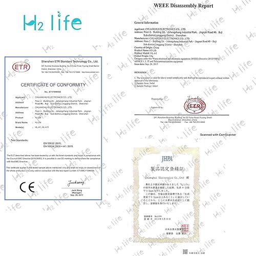 Miniatura 6 de Botella de agua deportiva de hidrógeno, generador de agua profesional rico en hidrógeno con SPE y PEM, 10.8 fl oz 5000PPB generador de agua de