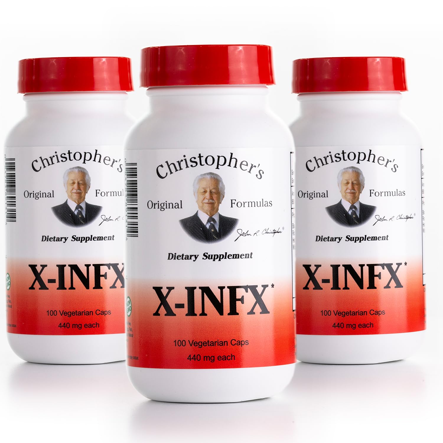 Christopher's Original Formulas X-INFX Formula, Natural Immune Support, 3 Pack, 100 Caps Each