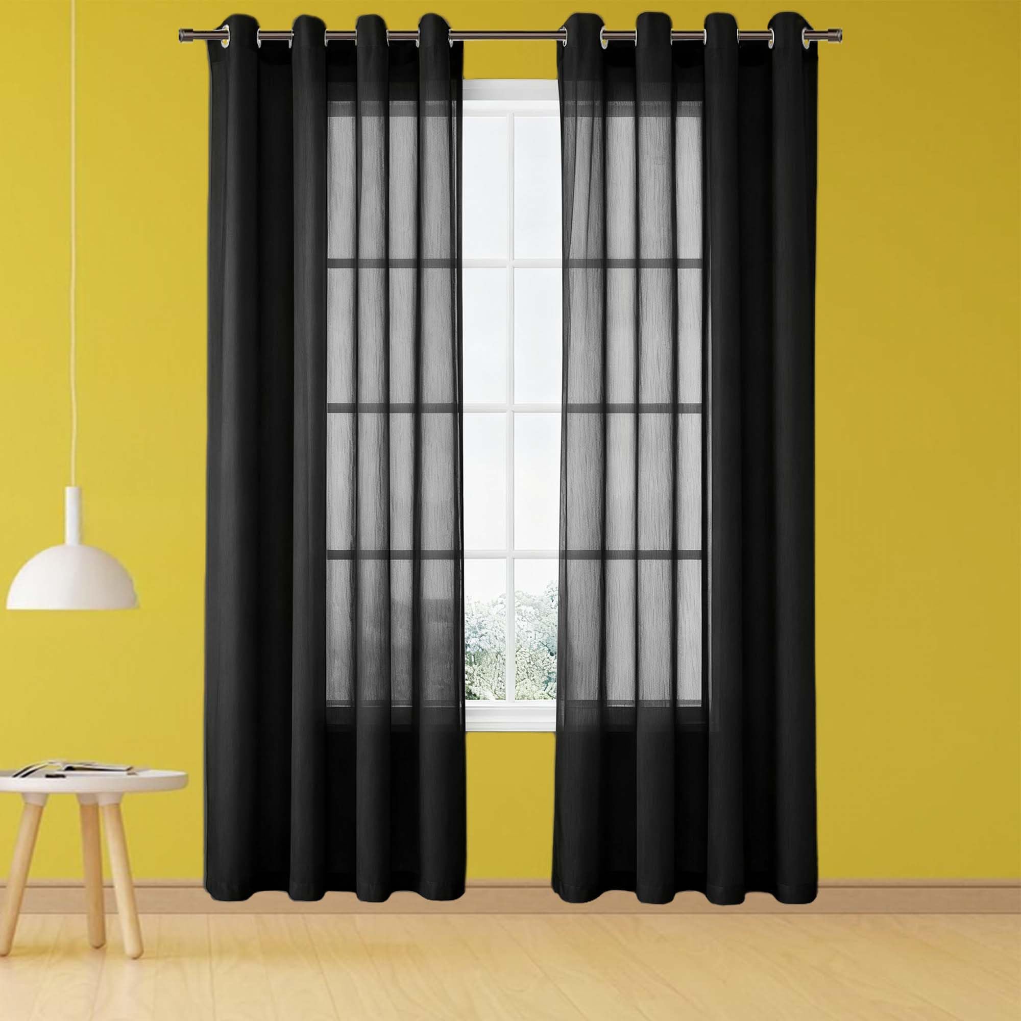 Voilages de salon moderne noir 100x100 pour une ambiance chaleureuse