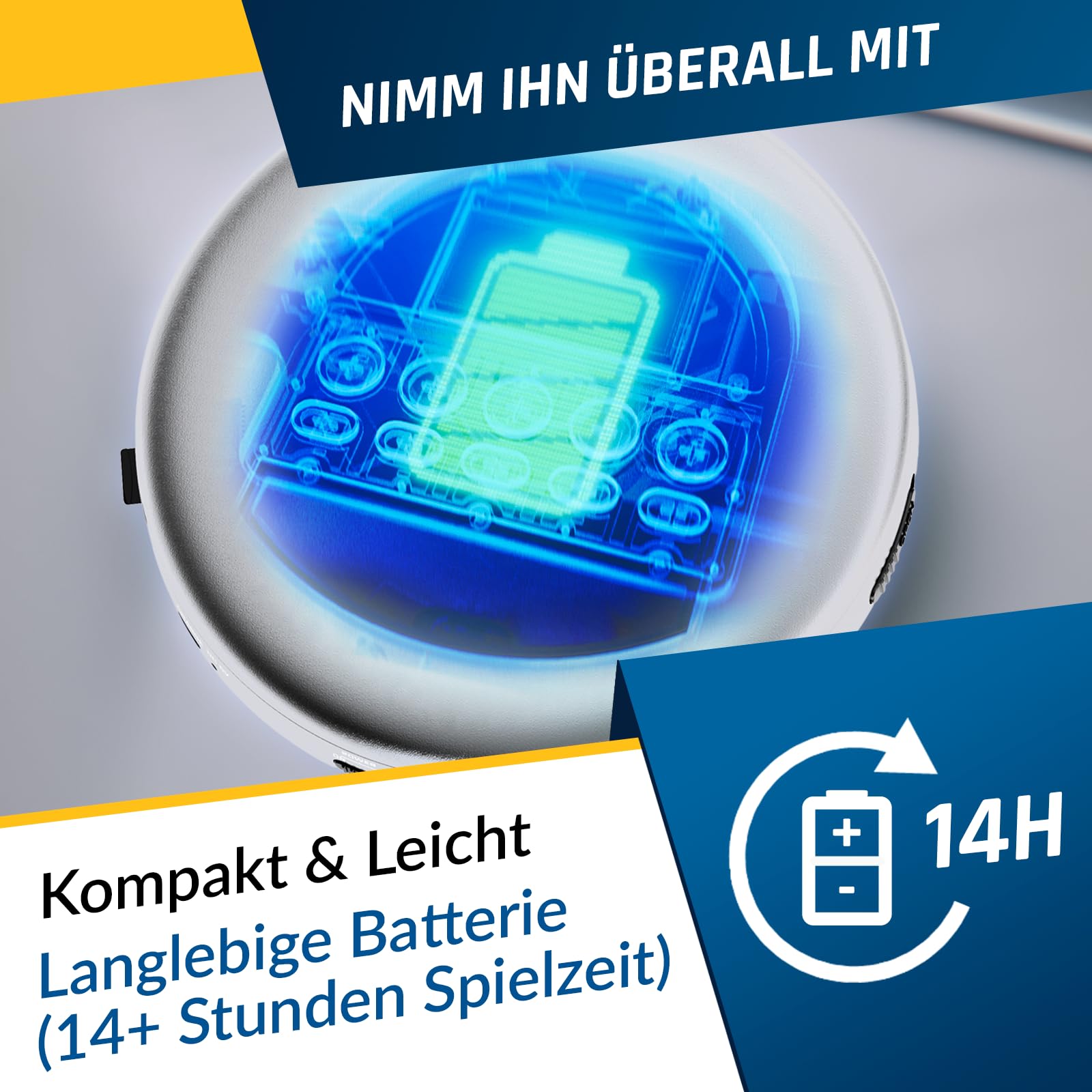 Produktbild von KLIM Nomad Tragbarer CD-Player Mit Bluetooth - Dein Discman Für Unterwegs & Auto