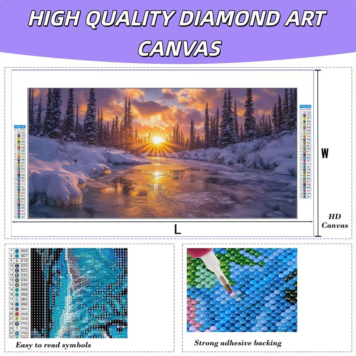 Diamond Painting Groß XXL 140x70cm, Diamond Painting Sonnenlicht -0415