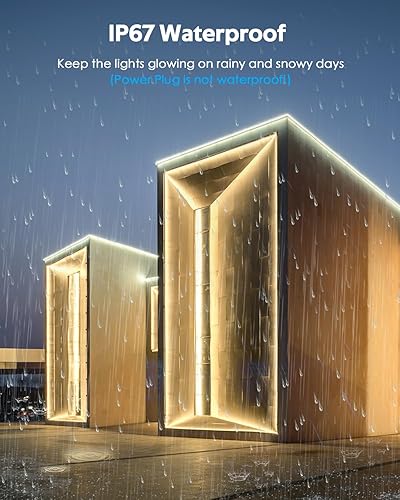 Miniatura 5 de Samsion Tira de luces LED de neón de 150 pies para exteriores, impermeable, cuerda de luz de neón CA 110 V  130 V, luz blanca cálida+luces LED de