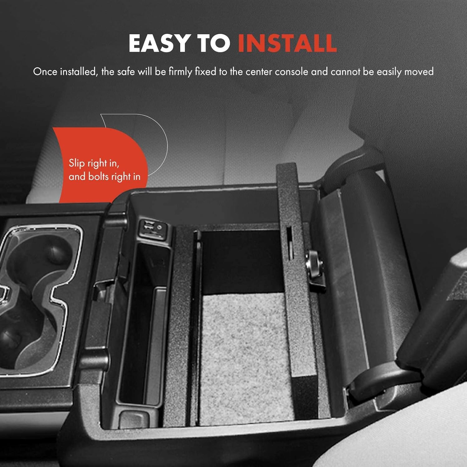 A-Premium Center Console Safe Box Compatible with Ford F-150 F150 2009-2014 Pickup Front Captain Chairs and Console Shift Only