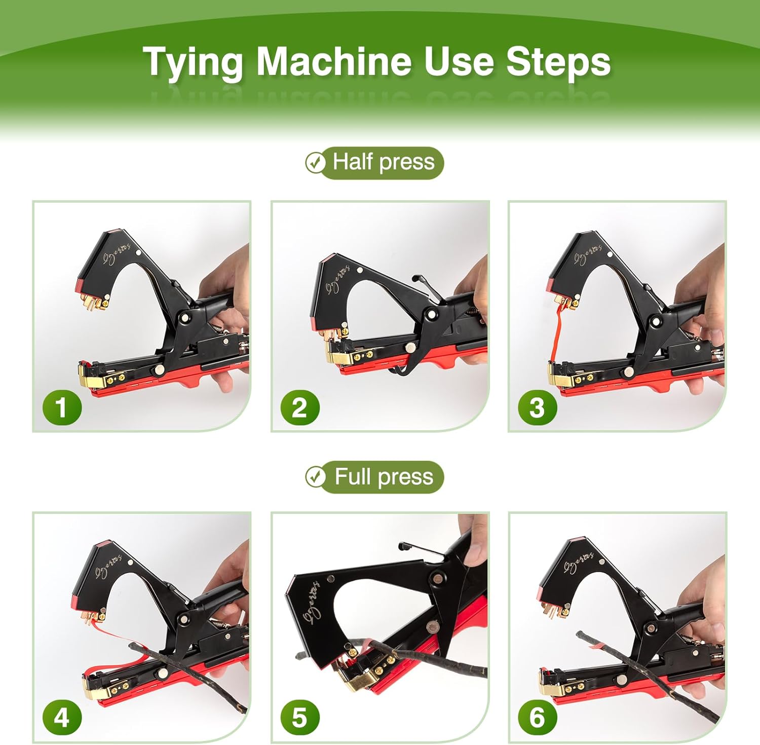 Plant Tying Machine,Tape Tool for Tomatoes Peppers Grapes Cucumbers Floral Support and Vining Vegetables,with Tapes, Spare Parts, Staples,Great for Gardeners Farmers