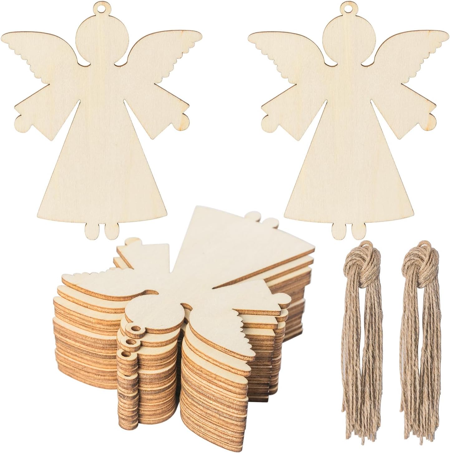30 Pack 4 Inch Wood Nativity Cutouts - Unfinished Bethlehem Ornaments For DIY Crafts