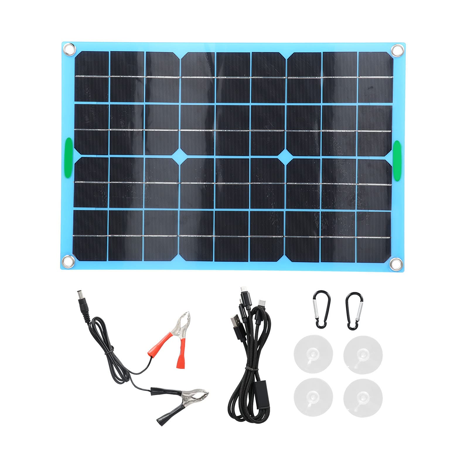 Monokrystaliczny silikonowy panel słoneczny 20 W, przenośna ładowarka USB, wysoka wydajność konwersji, z interfejsami USBDC, do smartfonów, tabletów, baterii
