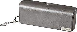 EYECARRY Charcoal Gray Eyeglasses Case, Soft Vegan Leather Glasses Holder, Patented Open Face Design For Easy One-Handed Access, Hard Shell Case For Men or Women Sunglasses, Reading Glasses & More