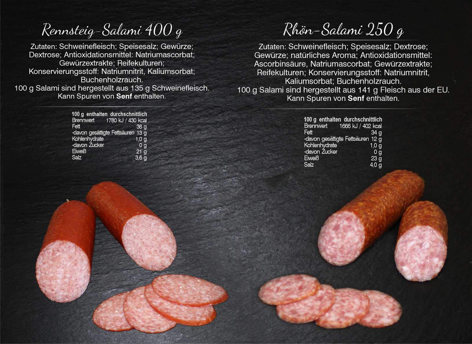 Wurstpaket mit Salami und Kochsalami I Salami Paket XXL I Wurst aus dem Thüringer Wald