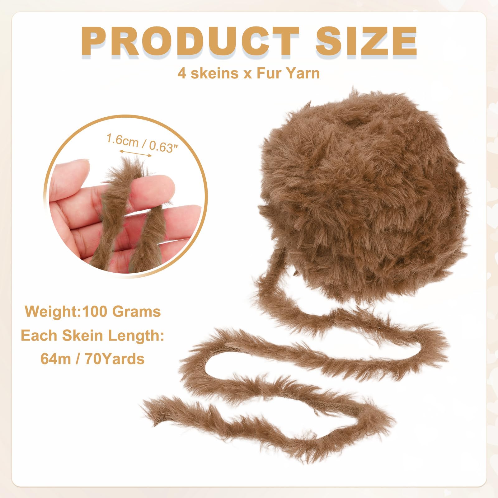 PATIKIL 70 Yards Fur Yarn - Image 2