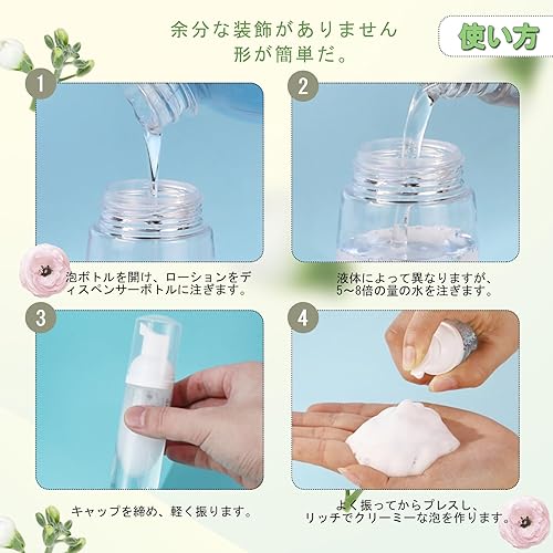 Miniatura 4 de YXC Botella de viaje de botella de jabón líquido de espuma, 10 uds, contenedor vacío rellenable de 1.7 fl oz