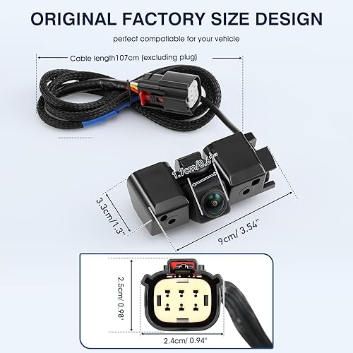 Miniatura 12 de Cámara de respaldo de visión trasera compatible con Ford Escape 2014 2015 2016, cámara de asistencia de respaldo de estacionamiento de seguridad