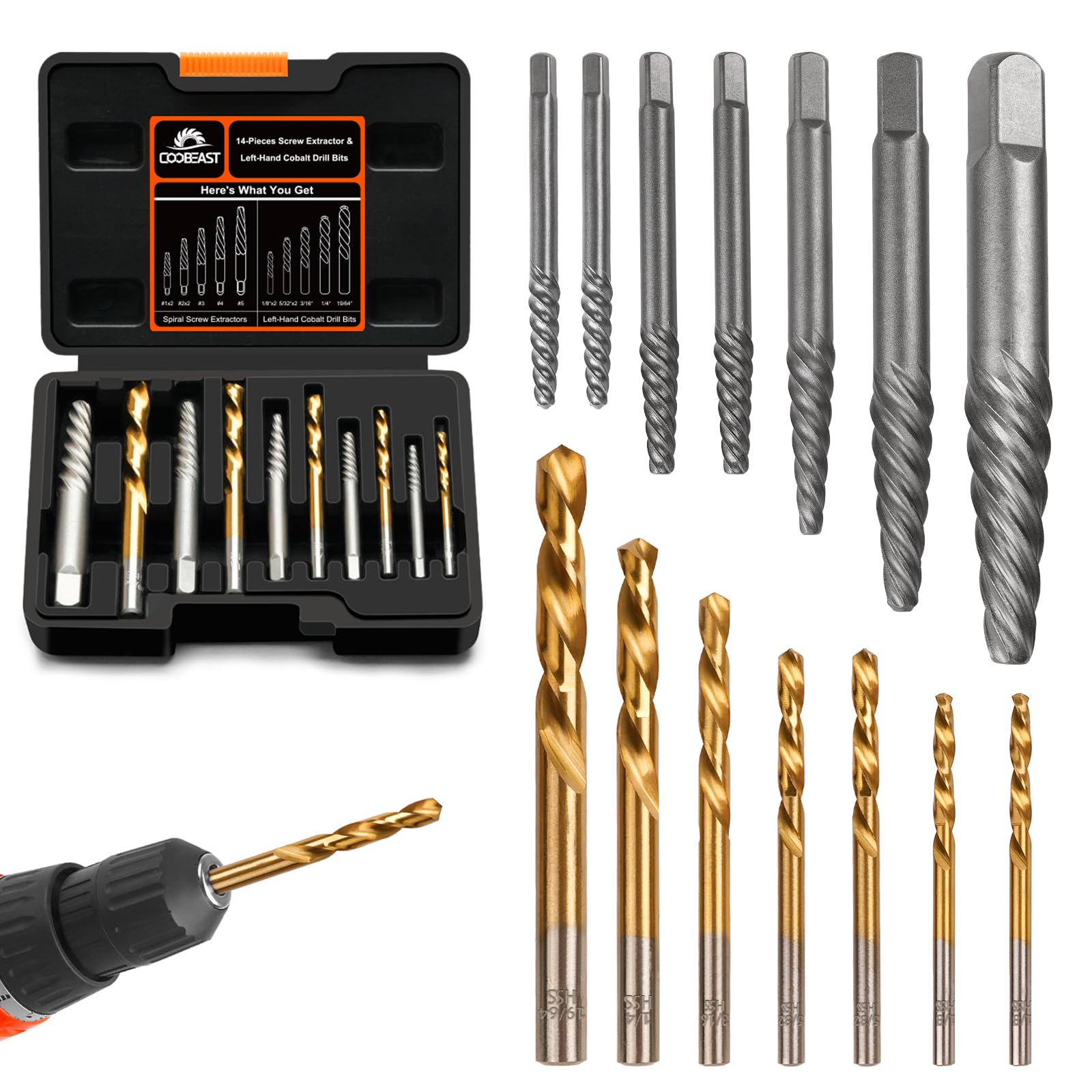 Damaged Screw Extractor Set - Remove Stripped Screws -1