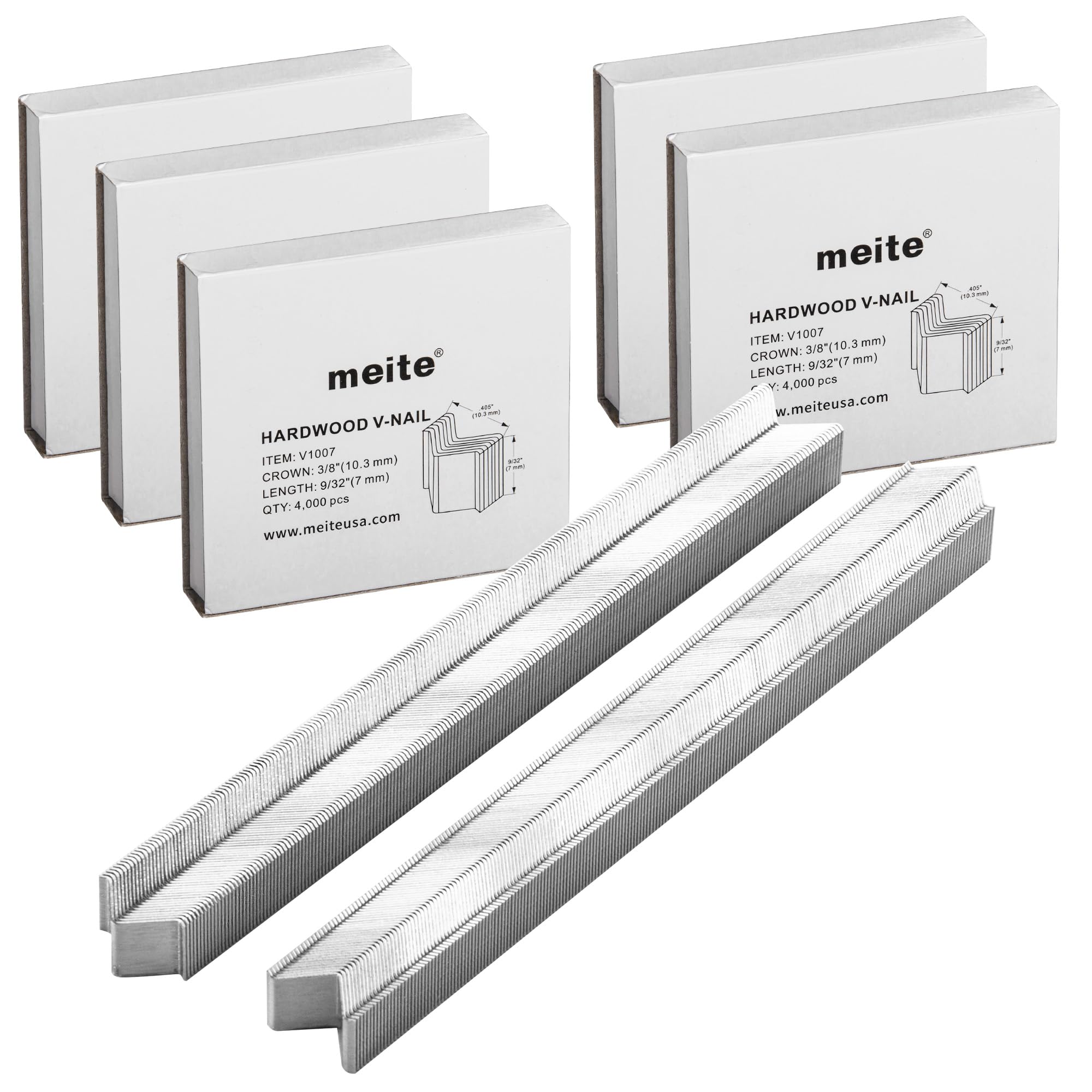 meite Picture Frame Nails 9/32-Inch Length Hardwood V Nails 5-Boxes-Pack