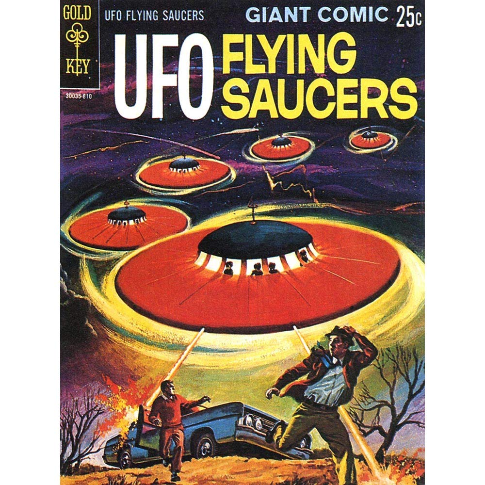 Wee Blue Coo Comic Book Cover Ufo Flying Saucers Alien Sci Fi Art Print Poster Wall Decor 12X16 Inch