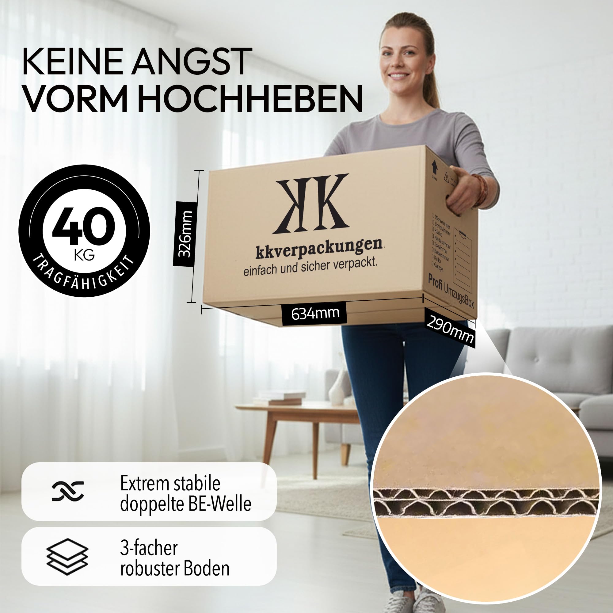 40 Umzugskarton 2 wellig 45 kg