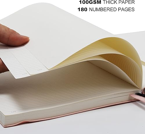 Miniatura 3 de Wiisdatek Cuadernos B5 con rayas universitarias, paquete de 2 cuadernos grandes B5 con 376 páginas numeradas, papel rayado grueso de 3.53 ozm,