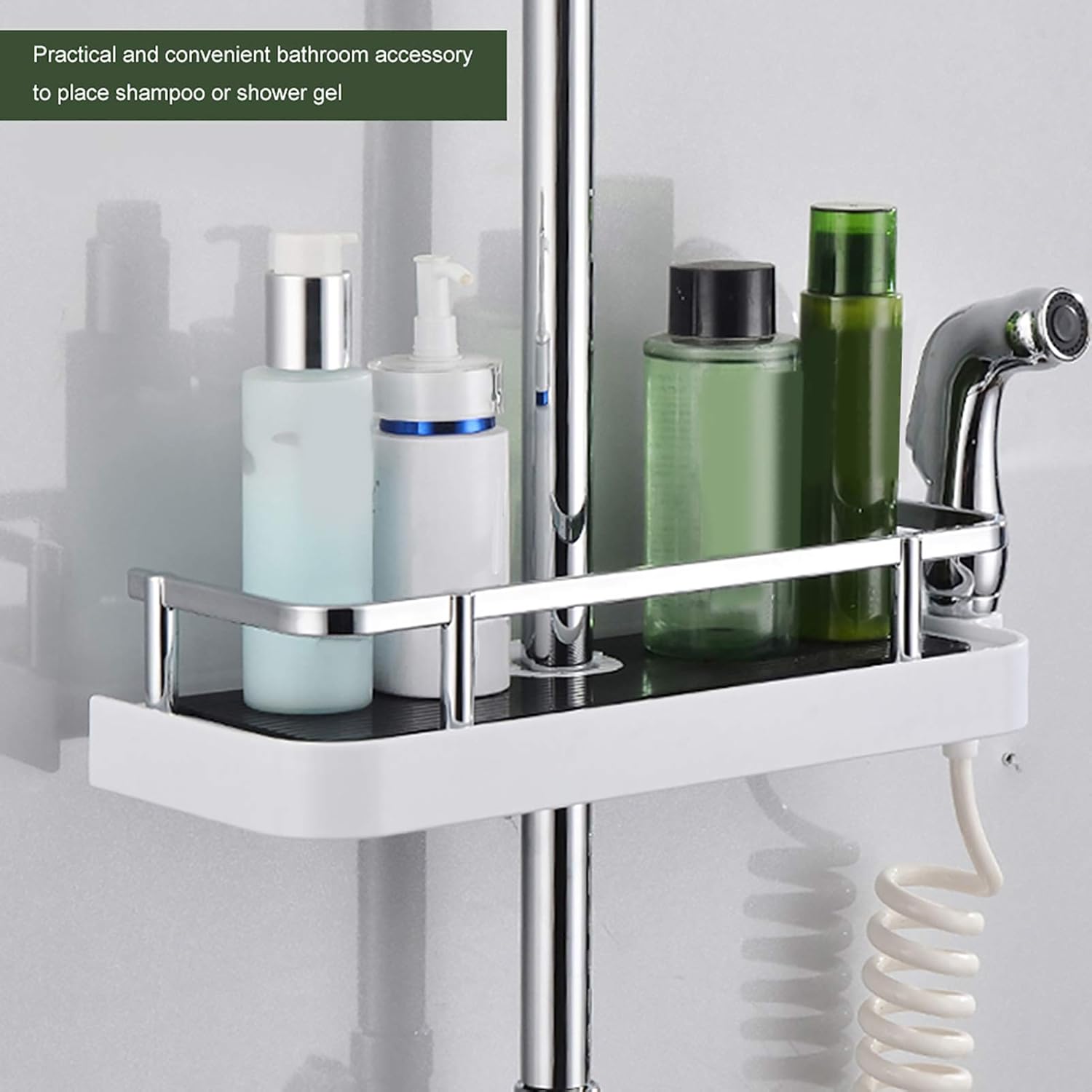 Tyenaza Shower Caddy Shelf Organizer Basket ABS Shower Rod Storage Shelf Organizer Tray Holder Practical Bathroom Accessory Soap Dish and Bathroom Shelf : Sports & Outdoors