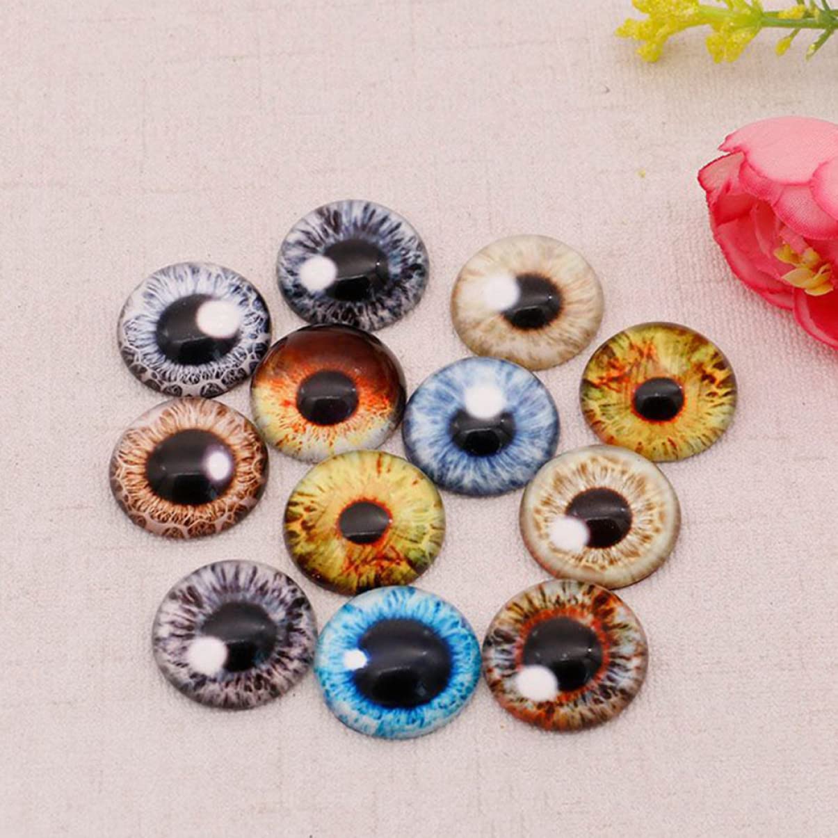 EXCEART 3 Juegos De Ojos Falsos Realistas De 12 Mm Ojos De Animal De Simulación Autoadhesivos para Muñecas 100 Unidades X 3