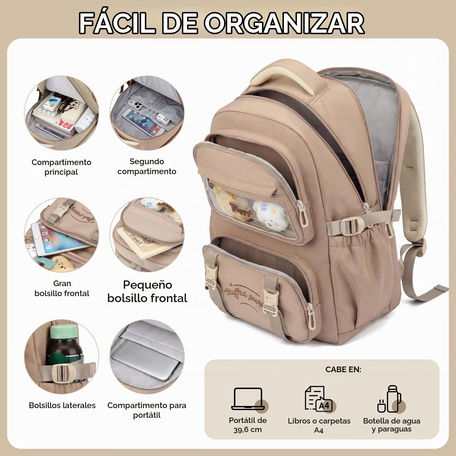 Amythe Mochila Adolescente Niña 3°-7° Escuela Viaje