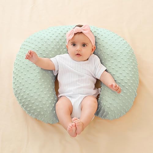 Miniatura 8 de Funda de almohada de lactancia, fundas de almohada de lactancia materna funda de almohada de punto de felpa (verde)