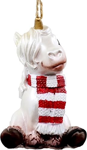 Miniatura 5 de Adorno para árbol de Navidad de unicornio, mini estatua de resina de 3 pulgadas para decoración de Navidad, intercambio de regalos de elefante