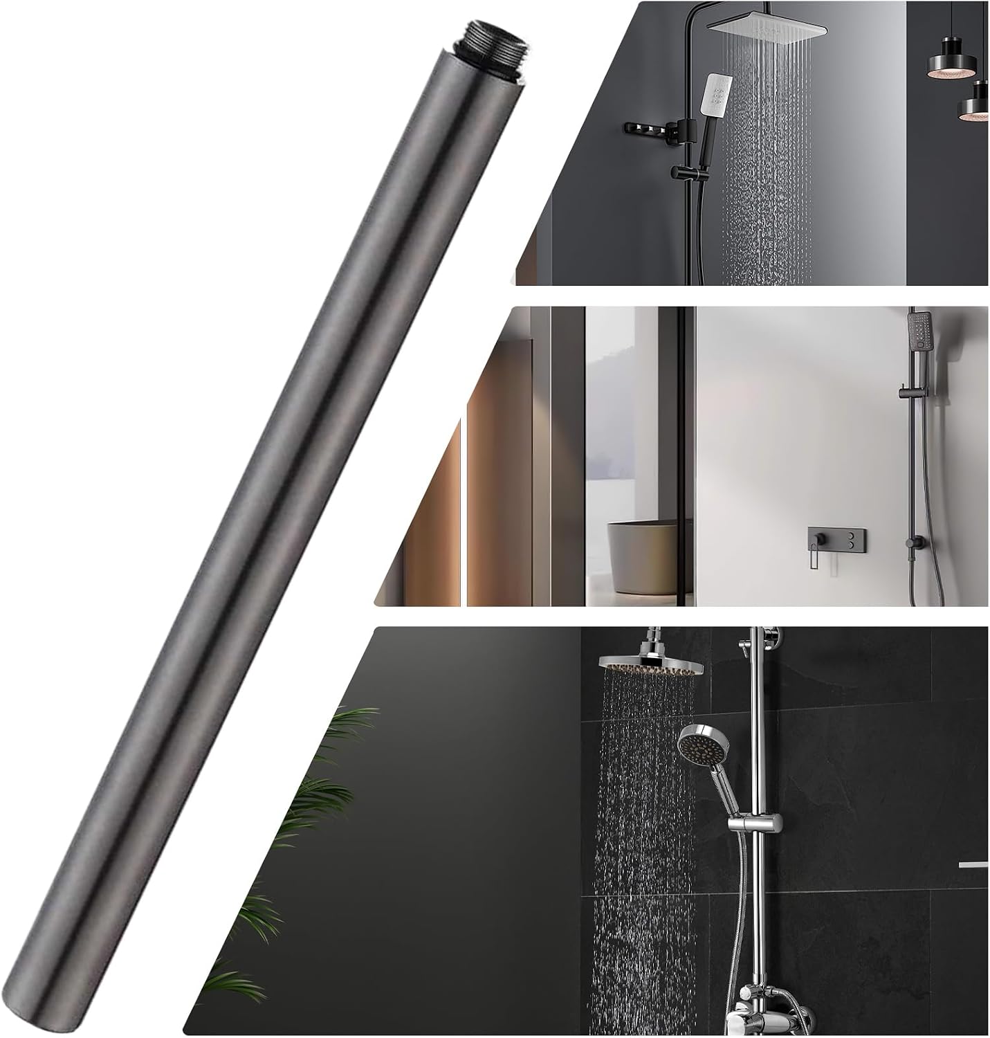Shower Extender 11.81inch Pipe Extension Stainless Steel | Pipe Height Extending Shower Extender Hardware for Bathroom Rain Enhancement