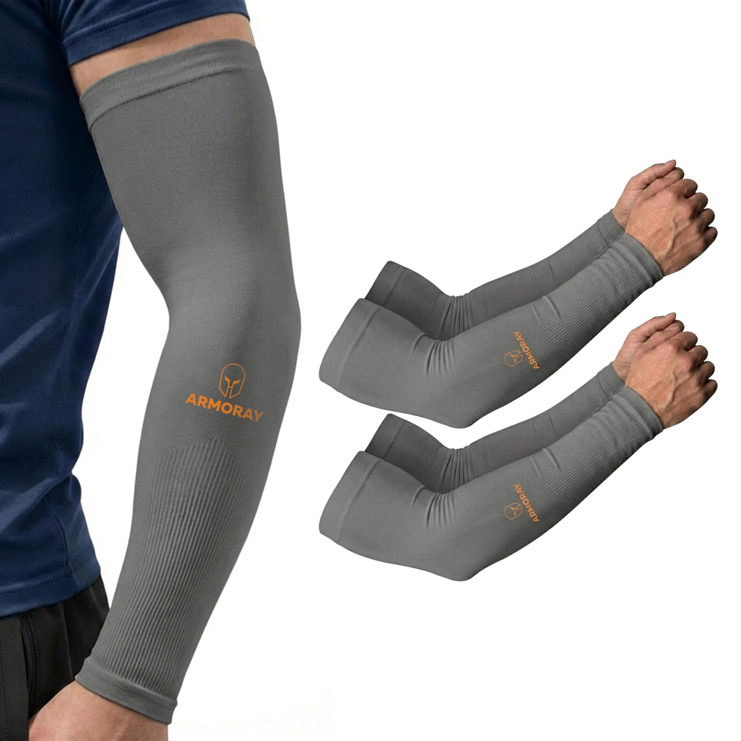 ARMORAY Arm Sleeves for Men and Women - UV Sun Protection Cooling Compression - Tattoo Cover Up Sleeve for Daily Wear &amp; Work