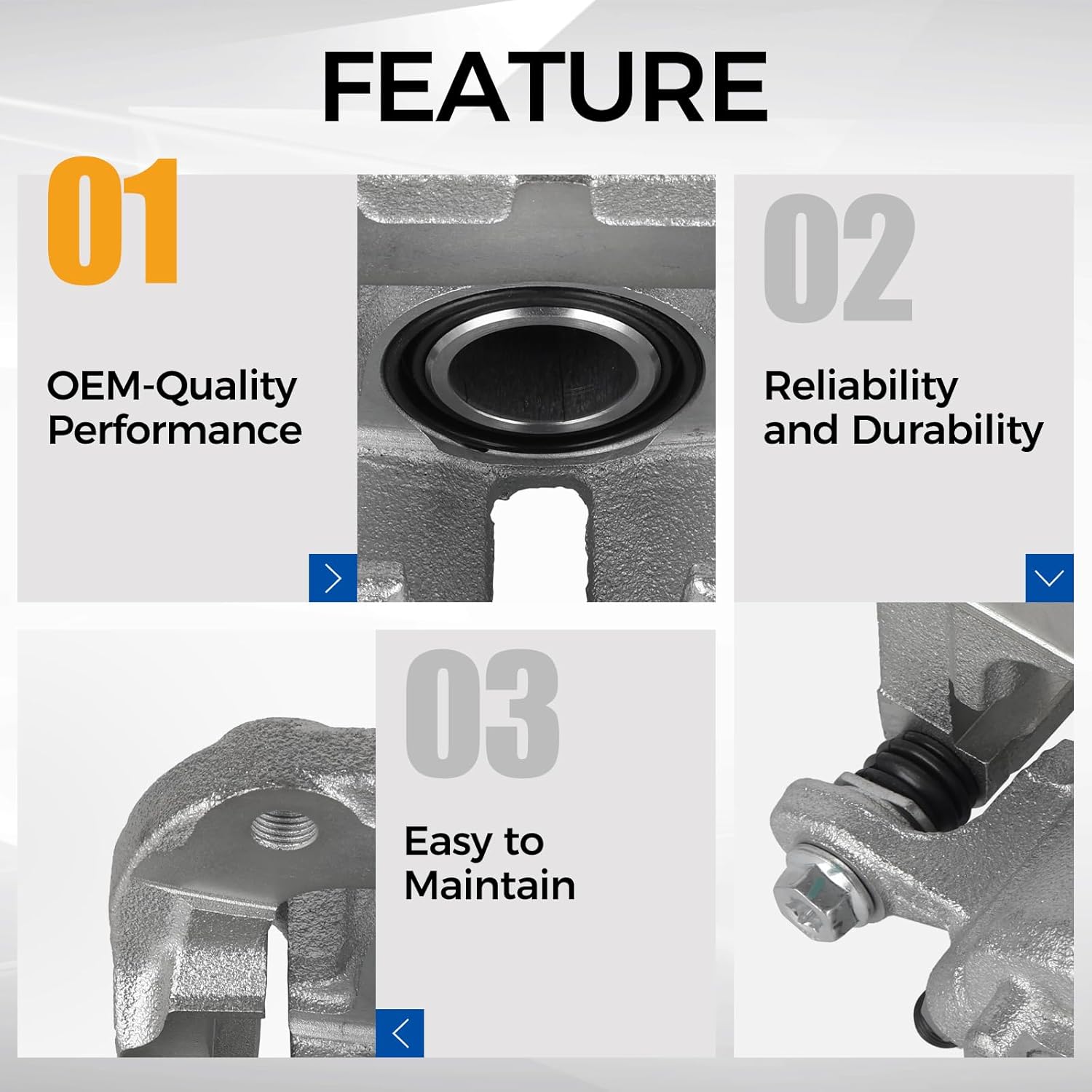 PAROD Rear Disc Brake Caliper Fit for Honda Ridgeline 2006-2014,Left and Right,Replace for 19B2929A 19B2928A