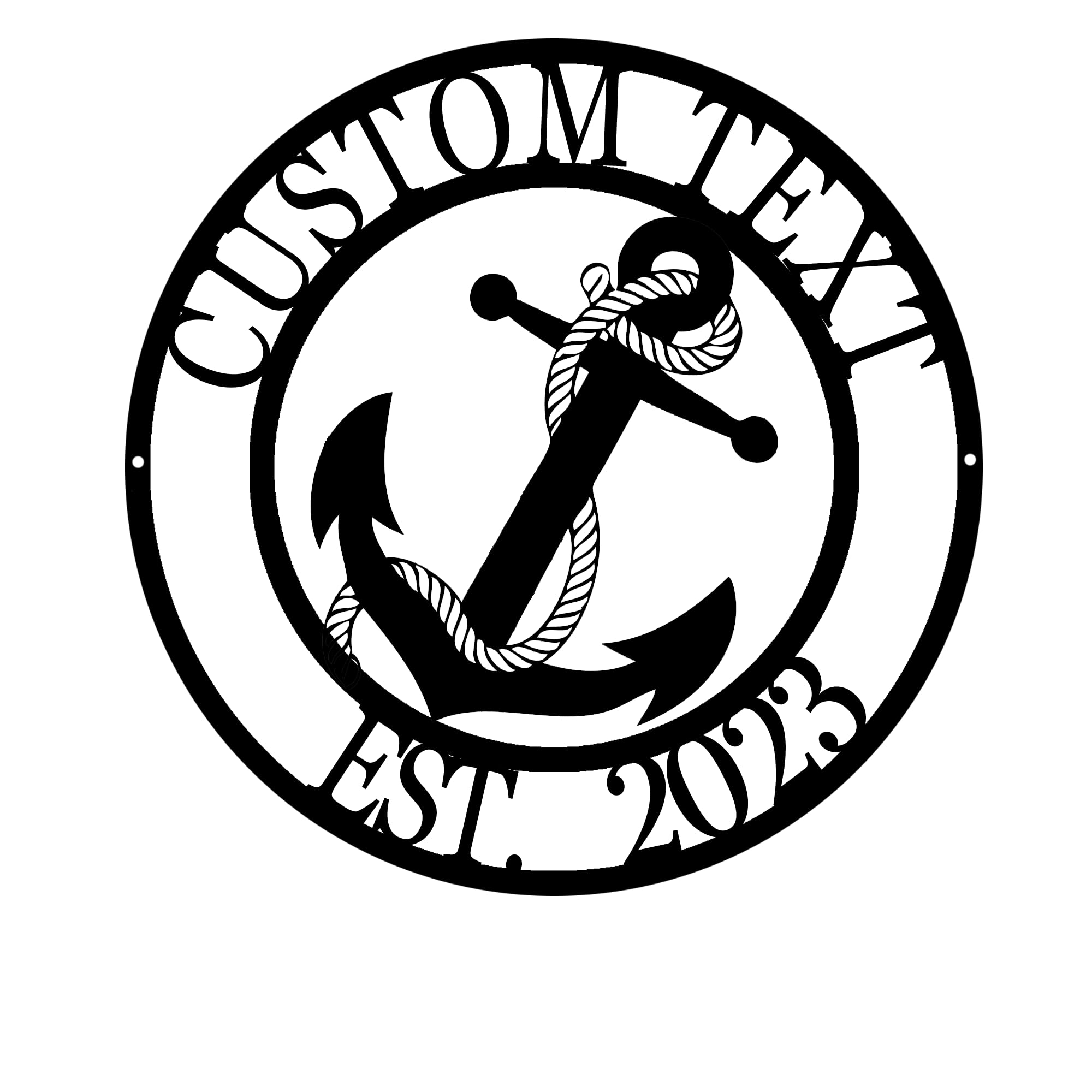 Custom Metal Sign - Anchor Sea Ship Decor Monogram Door Hanger - Personalized Name Sign - Indoor|Indoor| Outdoor Wall Art - Perfect Gift for Anniversary,Housewarming,Birthdays