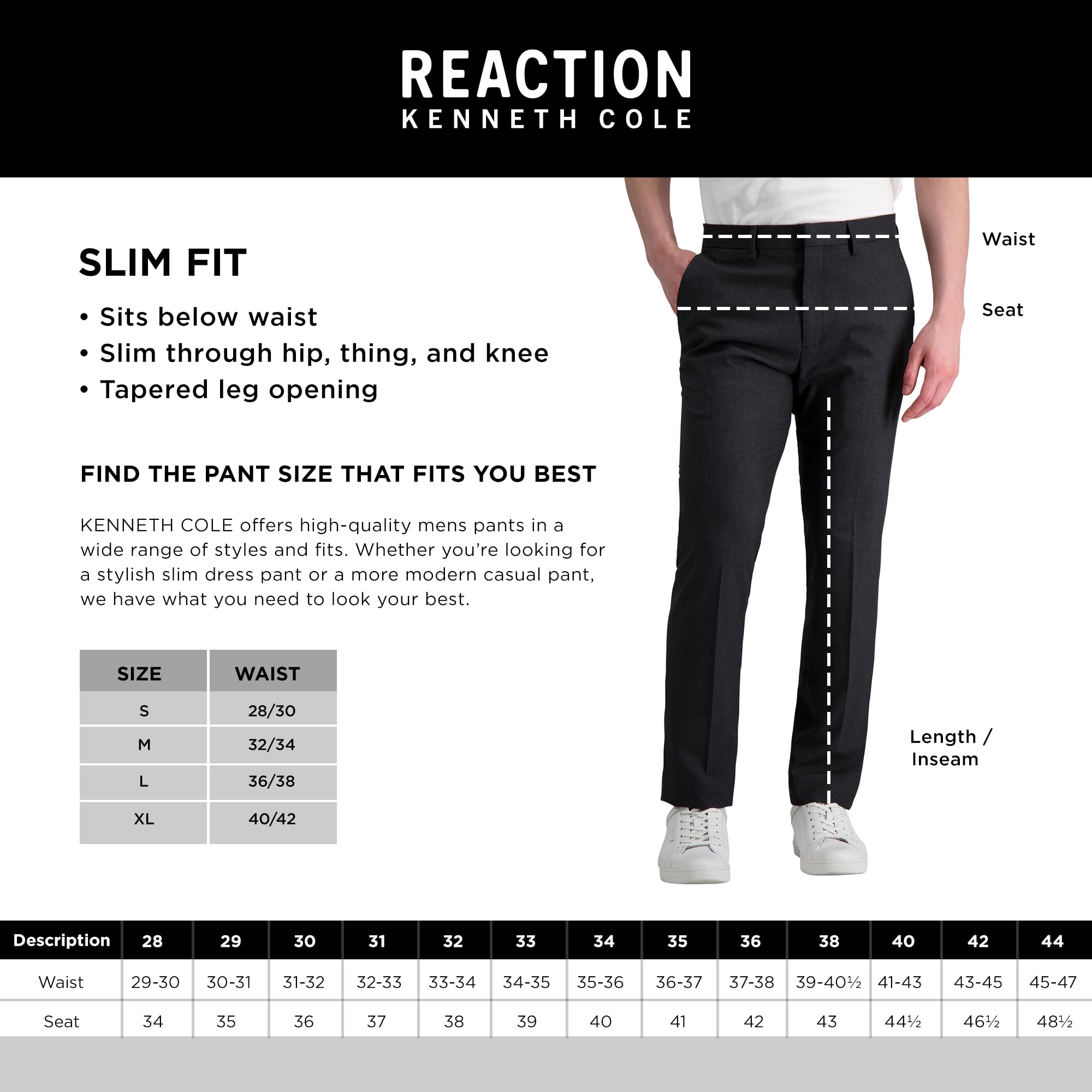 Kenneth Cole Reaction Slim Fit Plaid Patterned Dress Pant - Pantalones de Vestir Hombre