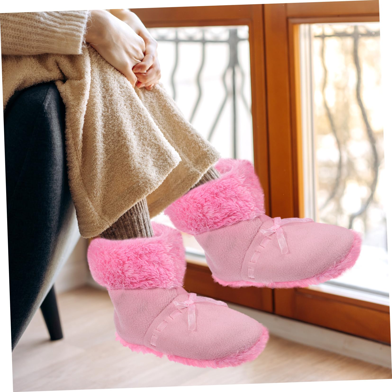 PartyKindom Heated Slippers Electric Foot Warmer Shoes for Winter Heat Shoe for Office Home Use