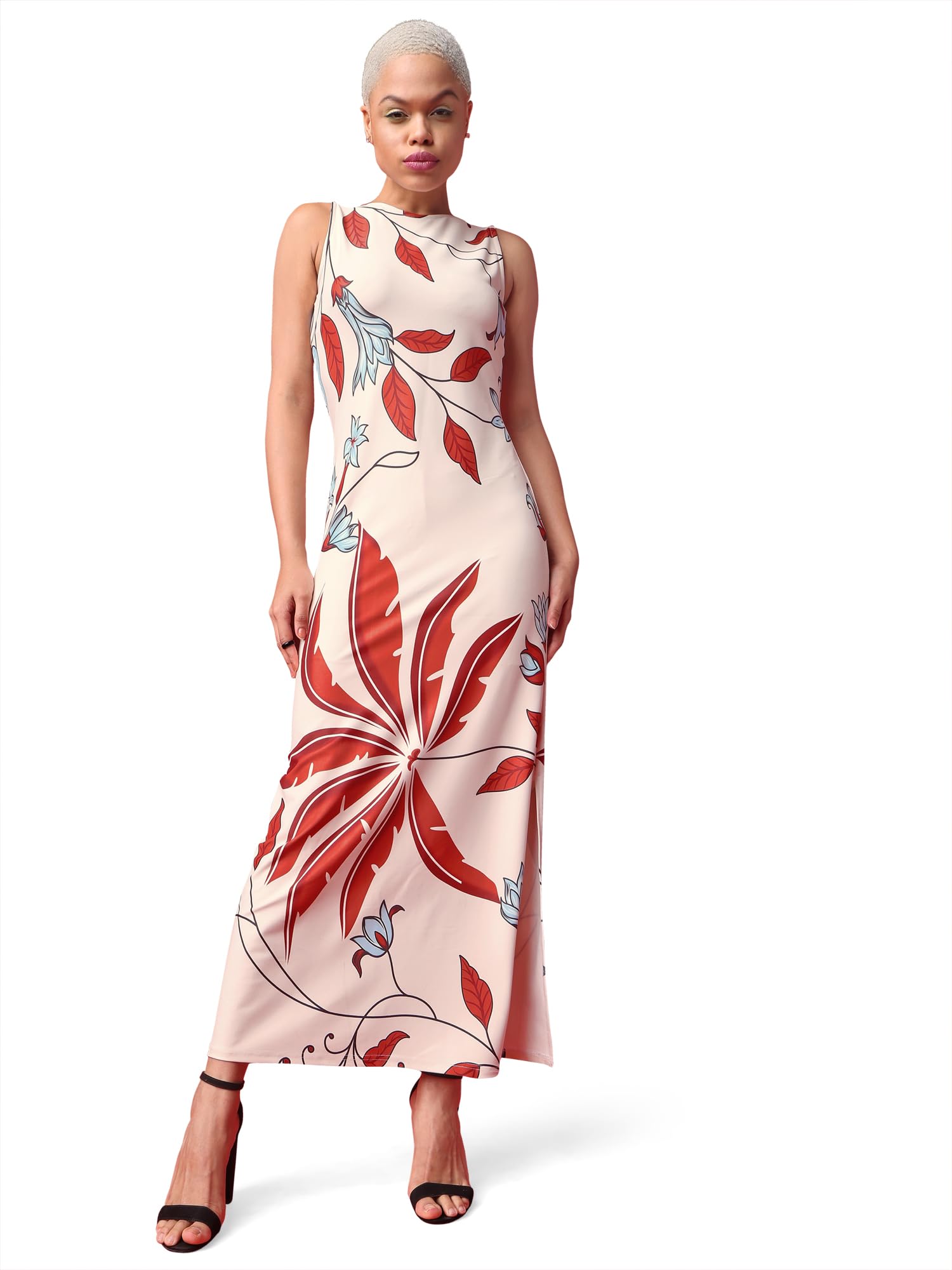 Purvaja Womens Bodycon Maxi Length Dress (Wini-106-Costa_Beige_Medium)