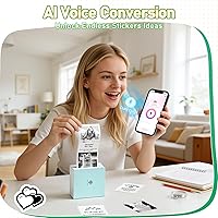 Vista 5 de Phomemo Impresora de calcomanías, mini impresora de calcomanías, mini impresoras de bolsillo, impresión instantánea para creación de bricolaje