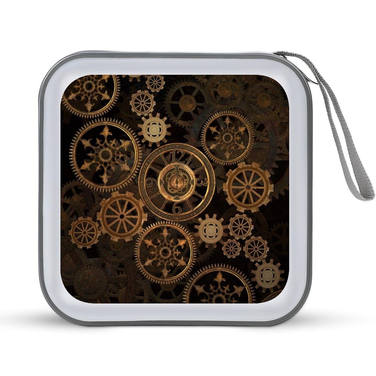 Bolsa CD Steampunk rígida con cremallera reforzada y capacidad de 40 DVD