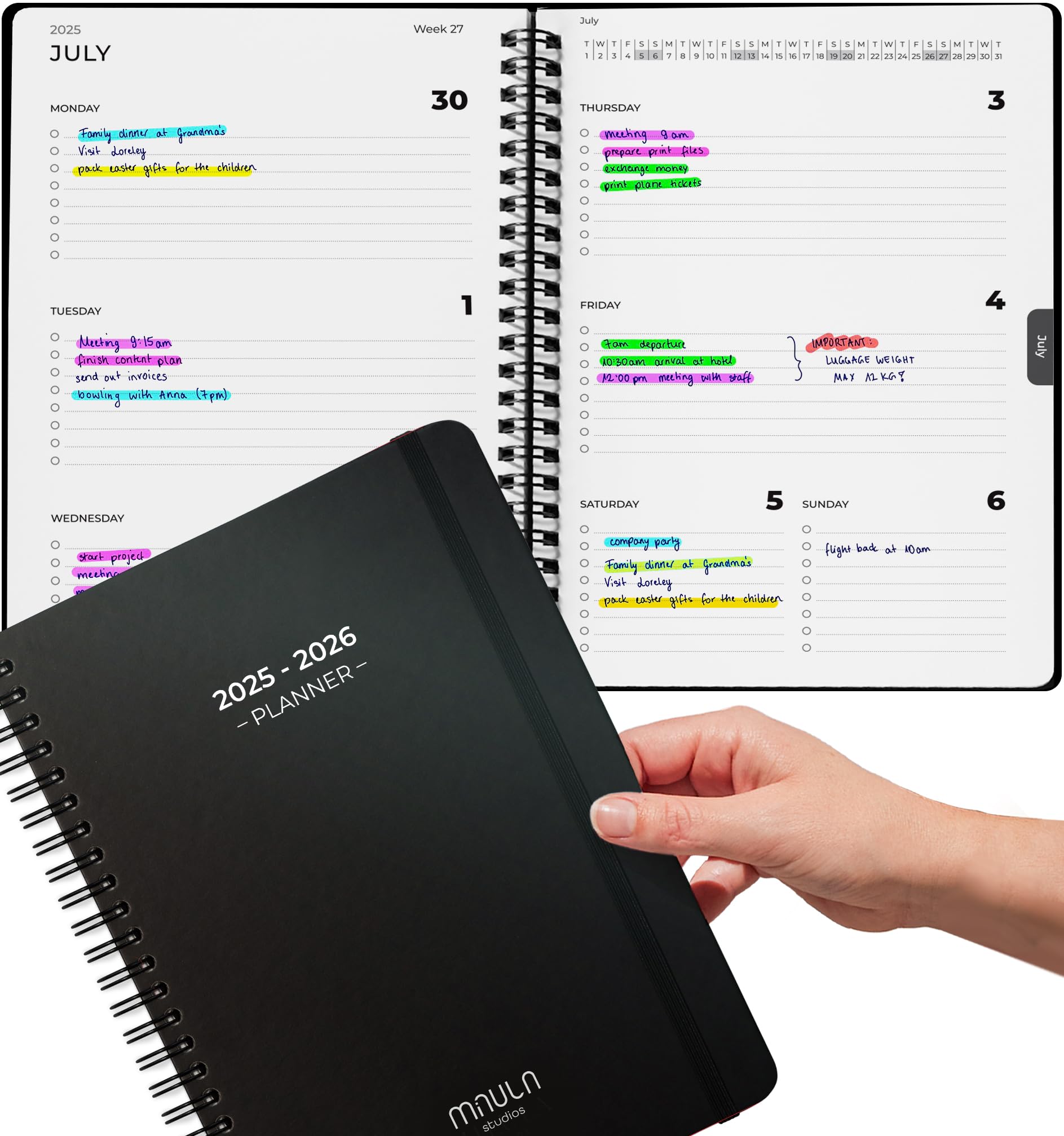 2026 Diary Week to View, A5 Dated Planner, Minimalist Weekly & Daily Planner Inspires Productivity, A5 Week To View, Home