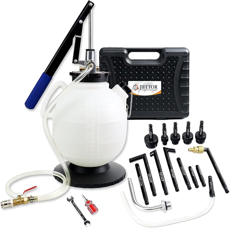 JIFETOR Kit de Bomba Manual para Abastecimento de Fluido de Transmissão com 15 Adaptadores ATF