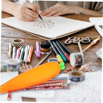 2pcs Creative Pencil Cases Lovely Silicone Pen Bags Large Capacity Pen Holders for Artist Use School Supplies