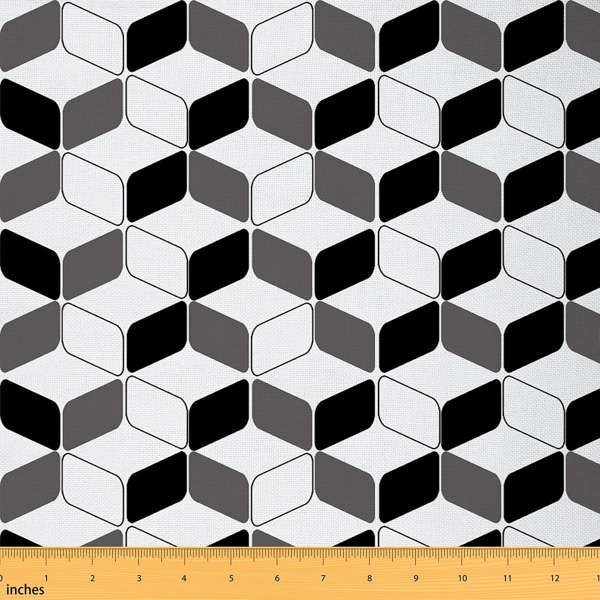 3D Space Art Outdoor Fabric by The Yard,Cube Fabric by The Yard for Teens Craft Lover,Modern Simple Abstract Style Upholstery Fabric for Quilting Sewing Supplies,3 Yard