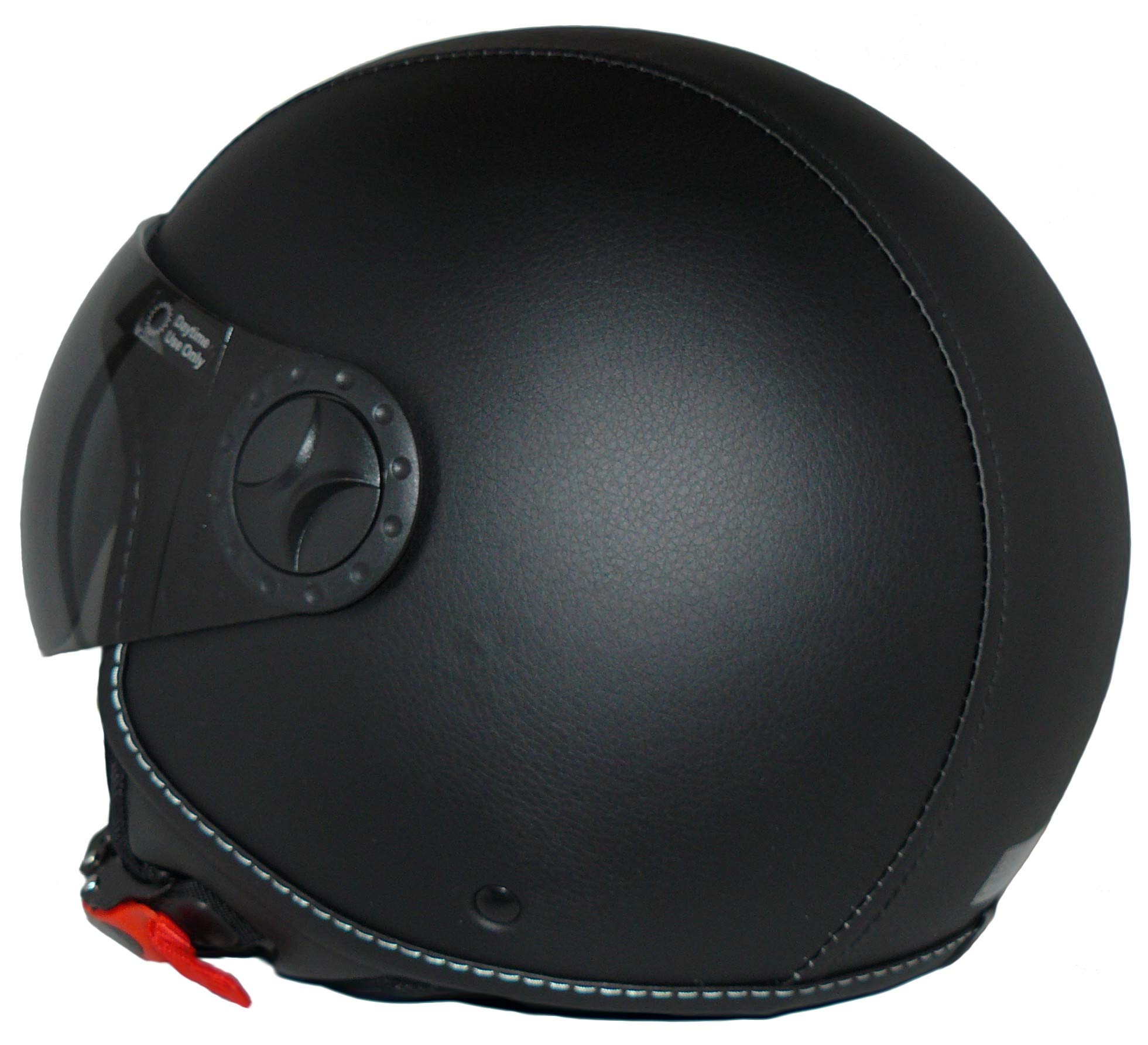 Męski kask motocyklowy H730, skórzany kask motocyklowy H730, skóra z powłoką ze sztucznej skóry, wzór pilotki, czarna powłoka ze sztucznej skóry, S EU