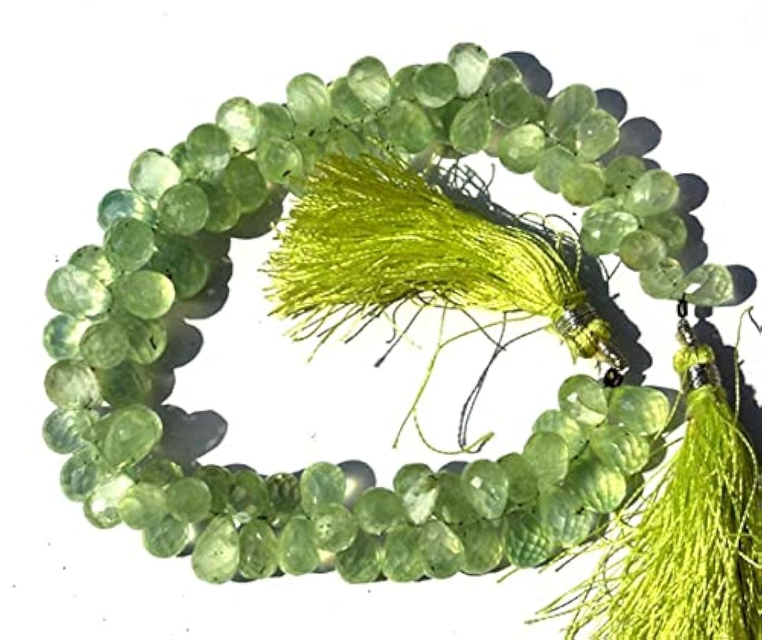 Prehnite naturelle perle goutte briolette facettée 10-11mm pour bijoux DIY