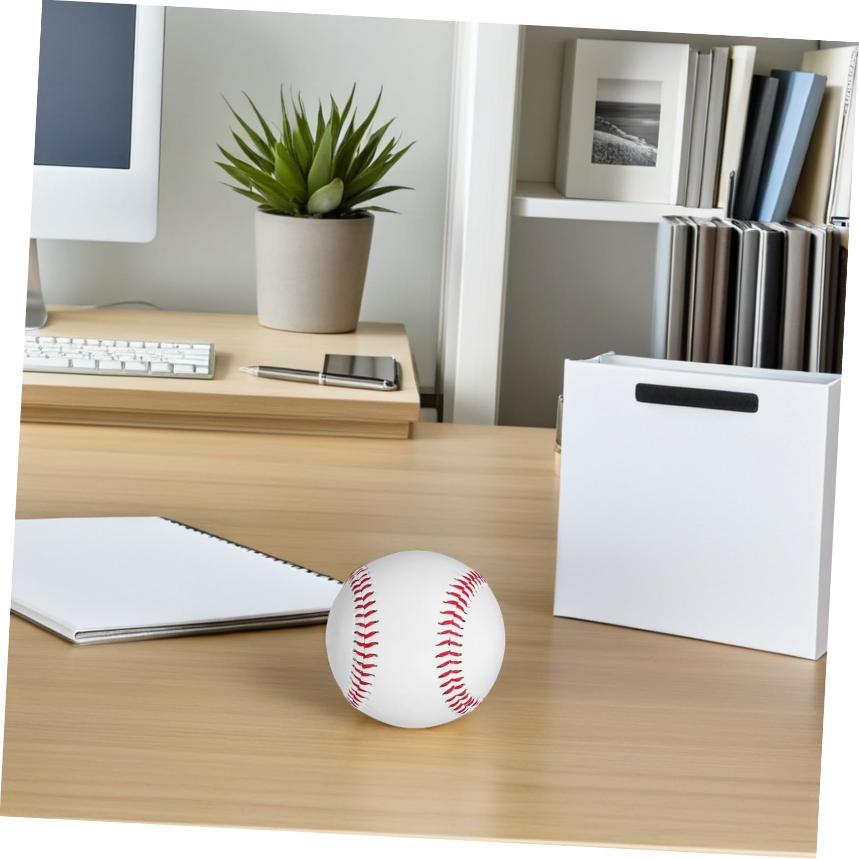 Toddmomy Pelota de Entrenamiento de Béisbol 6piezas Blanco PVC