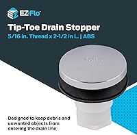 Vista 2 de EZ-FLO Tapón de drenaje de punta ABS con sello de goma, rosca de 5/16 pulgadas, cromado, 35227