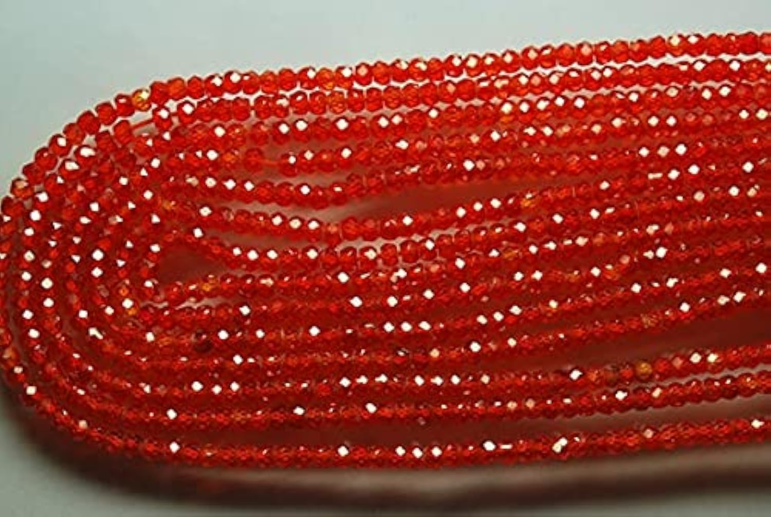 Zircon orange facetté 3mm perles opale de feu pour fabrication bijoux en gros