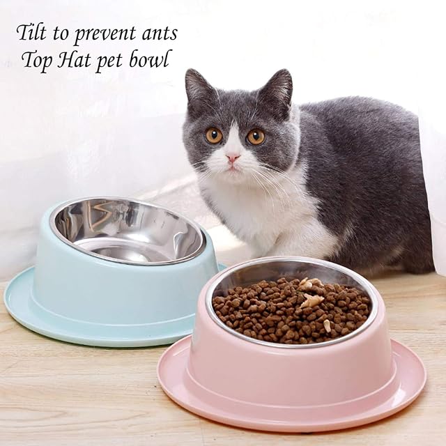 Foto 7 de 7 de N-B Cuenco inclinado para mascotas con forma de sombrero antihormigas con boca oblicua 15° dieta saludable…