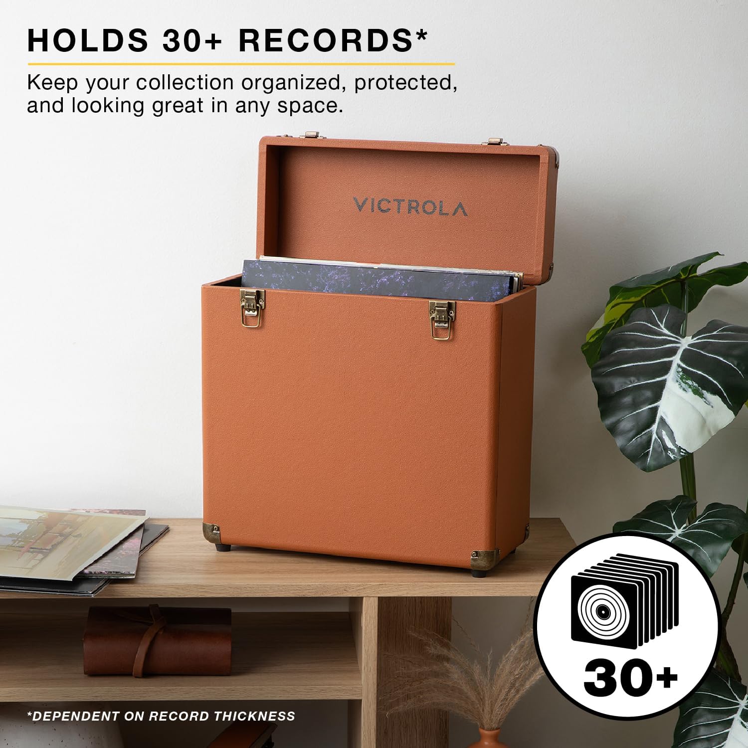 Victrola Journey II Bluetooth 3-Speed Suitcase Record Player & Collector II Vinyl Record Storage Case, Holds 30+ Albums (Bundle, Turquoise)