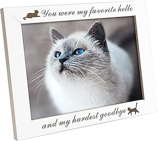 culivis Cat Picture Frame Cat Memorial Gifts Cat Loss Sympathy Gift Pet Frame for Loss of Cat Tabletop Wall Sentiment Frame Cat Remembrance Gift for Pet Lovers (4"X6" Horizontal Frame)