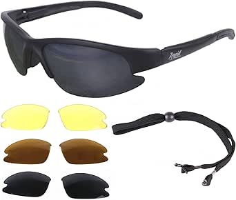 Rapid Eyewear Spectacles: Nimbus Sports Glasses with Polarised Interchangeable Lenses for Men and Women, Original RC Model Lenses